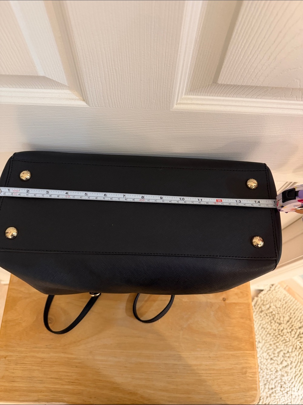 Michael Kors Large Black Leather Bag with Gold Accents - Picture 13 of 14